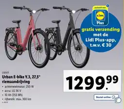 Lidl Crivit Urban E-bike Y.3, 27,5 riemaandrijving aanbieding