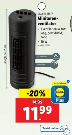 Lidl Silvercrest minitoren ventilator aanbieding