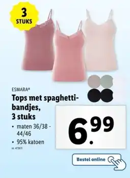 Lidl Esmara tops met spaghetti bandjes aanbieding