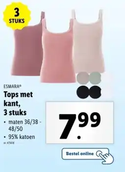 Lidl Esmara tops met kant aanbieding