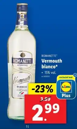 Lidl Romanetti vermouth bianco aanbieding