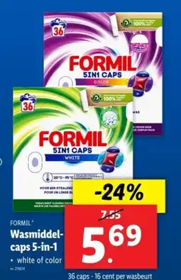 Lidl Formil wasmiddel caps 5-in-1 aanbieding