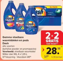 Carrefour Gamma vloeibare wasmiddelen en pods Dash aanbieding