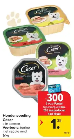 Carrefour Hondenvoeding Cesar aanbieding