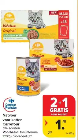 Carrefour Natvoer voor katten Carrefour aanbieding