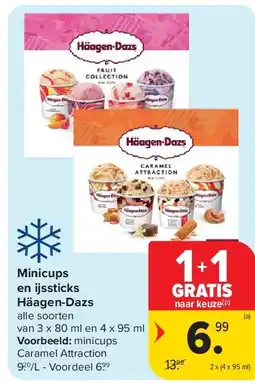 Carrefour Minicups en ijssticks Häagen-Dazs aanbieding