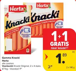 Carrefour Gamma Knacki Herta aanbieding