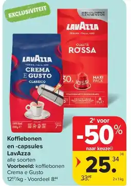 Carrefour Ko ebonen en -capsules LavAzza aanbieding