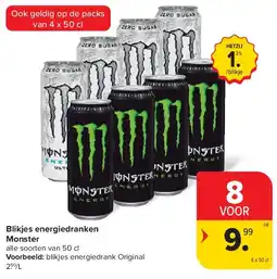 Carrefour Blikjes energiedranken Monster aanbieding