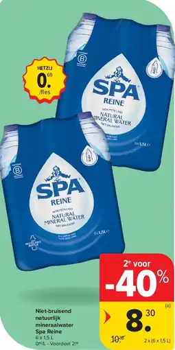 Carrefour Niet-bruisend natuurlijk mineraalwater Spa Reine aanbieding