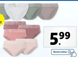 Lidl Slips of hipsters met kant, 5 stuks aanbieding