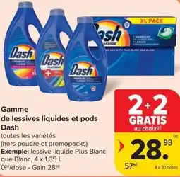 Carrefour Market Dash gamme de lessives liquides et pods aanbieding
