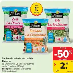 Carrefour Market Florette sachet de salade et crudités aanbieding