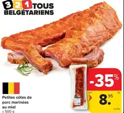 Carrefour Market Petites côtes de porc marinées au miel aanbieding