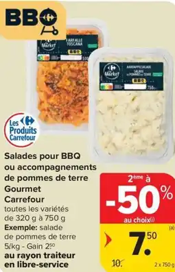 Carrefour Market Salades pour BBQ ou accompagnements de pommes de terre Gourmet Carrefour aanbieding