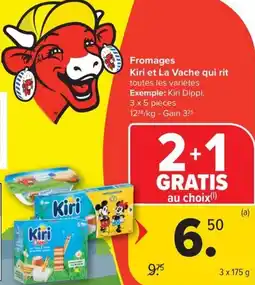 Carrefour Market Fromages Kiri et La Vache qui rit aanbieding