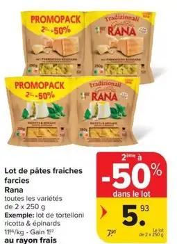 Carrefour Market Rana lot de pâtes fraiches farcies aanbieding
