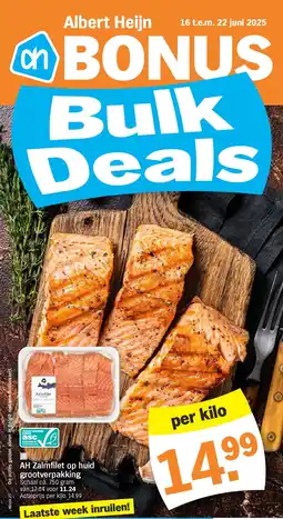 Albert Heijn AH Zalmfilet op huid grootverpakking aanbieding