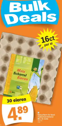 Albert Heijn Natuurfarm De Boed maïsscharreleieren M/L 30 stuks aanbieding