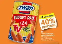 Albert Heijn Zwan TV-worstjes natuur budget-pack aanbieding