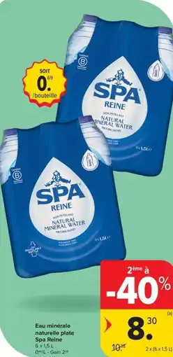 Carrefour Market Spa reine eau minérale naturelle plate aanbieding
