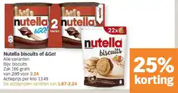 Albert Heijn Nutella biscuits of &Go! aanbieding