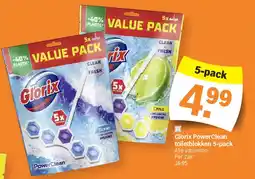 Albert Heijn Glorix PowerClean toiletblokken 5-pack aanbieding