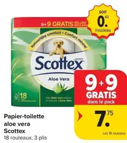 Carrefour Market Scottex papier-toilette aloe vera aanbieding