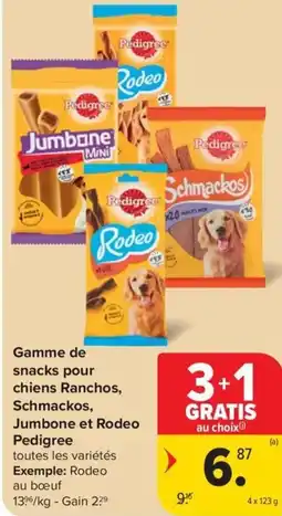 Carrefour Market Pedigree Gamme de snacks pour chiens Ranchos, Schmackos Jumbone et Rodeo aanbieding