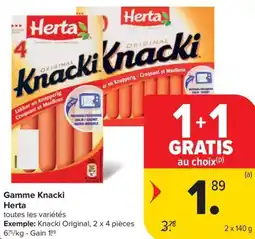 Carrefour Market Herta Gamme Knacki aanbieding