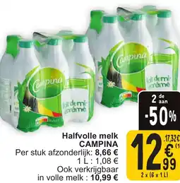 Cora Campina halfvolle melk aanbieding