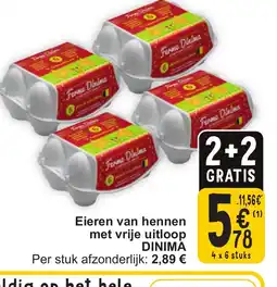 Cora Dinima eieren van hennen met vrije uitloop aanbieding