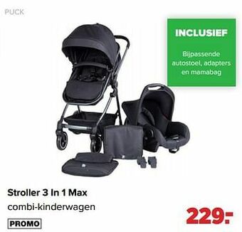Baby-Dump Puck stroller 3 in 1 max combi-kinderwagen aanbieding