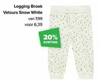 Baby-Dump Legging broek velours snow white aanbieding