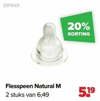 Baby-Dump Difrax flesspeen natural m aanbieding