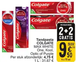 Cora Colgate max white tandpasta aanbieding