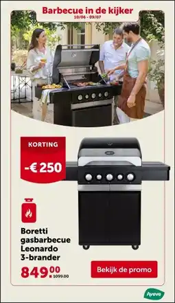 AVEVE Boretti gasbarbecue Leonardo 3-brander aanbieding