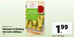 Lidl Edamame in filodeeg met zoete chilisaus aanbieding