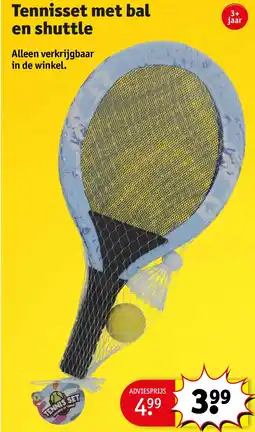Kruidvat Tennisset met bal en shuttle aanbieding