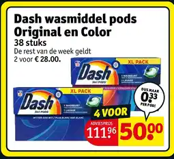 Kruidvat Dash wasmiddel pods Original en Color aanbieding