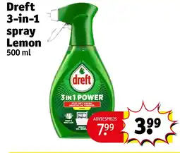 Kruidvat Dreft 3-in-1 spray Lemon aanbieding