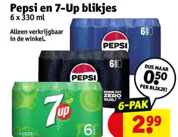 Kruidvat Pepsi en 7-Up blikjes aanbieding