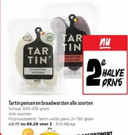 Jumbo Tartin pensen en braadworsten aanbieding