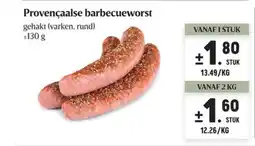 Buurtslagers Provençaalse barbecueworst aanbieding