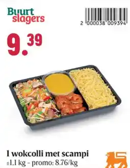 Buurtslagers I wokcolli met scampi aanbieding