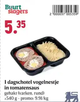 Buurtslagers 1 dagschotel vogelnestje in tomatensaus aanbieding