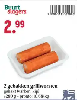 Buurtslagers 2 gebakken grillworsten aanbieding
