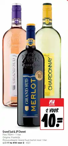 Jumbo Grand Sud & JP Chenet Fles 750ml - 1 liter aanbieding
