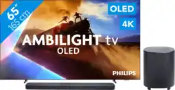 Coolblue Philips Ambilight 65'' OLED760 4K (2025) + JBL Bar 800 M2 Zwart aanbieding