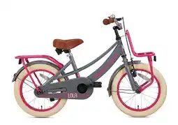 Decathlon SuperSuper Lola Kinderfiets - Meisjes - 16 inch - Grijs / Roze aanbieding